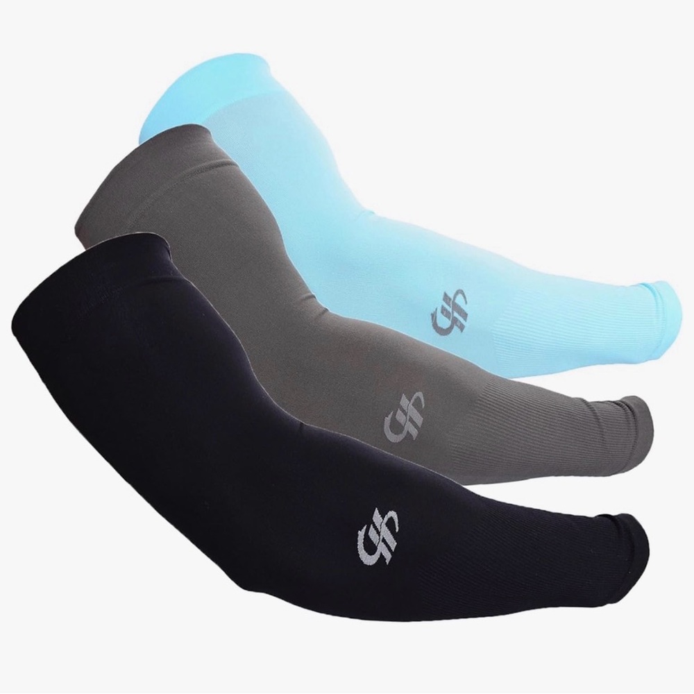 HOPESHINE Cooling Compression Arm Sleeves UV Protection for Men & Women 3-Pairs